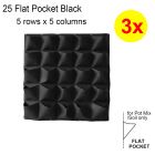 3pcs 25-Pocket Flat Hanging Vertical Wall Garden Planter Mount Felt Pouch Grow Bag for Plant Flower Black