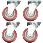 heavy duty plastic caster wheel solid hard plastic castor 4 inch swivel without lock brake 4pcs bundle