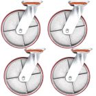 heavy duty metal caster wheel 8inch 20cm industrial castor swivel without lock/brake 4pcs