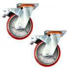 heavy duty metal caster wheel 5 inch 125mm industrial castor swivel&lock/brake 2pcs