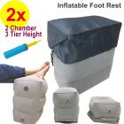 2x Inflatable Foot Rest Footrest Cushion Pillow for Flight Travel Car TrainPortable Pad Kids