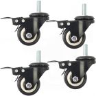 4x 2inch 50mm solid hard plastic bolt caster wheel light duty swivel with brake /lock industrial castor 45kg ea for trolley furniture chair