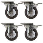 4pcs 4inch small stainless steel caster hard nylon wheel light duty swivel with brake /lock industrial castor 130kg ea height 130mm for trolley furniture equipment