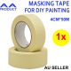 PREMIUM MASKING TAPE FOR DIY PAINTING PAINTER MASKING CAR HOUSE YELLOW WIDTH 4CM