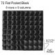 72-Pocket Flat Hanging Vertical Wall Garden Planter Mount Felt Pouch Grow Bag for Plant Flower Black