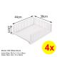 4x Stackable Storage Basket Tray Bin Organiser for Closet Cabinet Kitchen Food Shelves WS