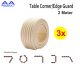 3pcs 2M Soft Table Furniture Corner Edge Guard Baby Safety Protector Desk Bumper Cover Strip Cushion Softener Beige