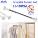 Adjustable Tension Rods Extendable Stainless Steel Seamless Rack Shower Window Curtain Closet Rod Bathroom Hanging Rod 95-160cm