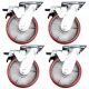 heavy duty metal caster wheel 6inch 150mm industrial castor swivel with lock/brake 4pcs