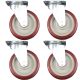 heavy duty plastic caster wheel solid hard plastic castor 5 inch swivel without brake lock 4pcs bundle