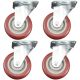 heavy duty plastic caster wheel solid hard plastic castor 4 inch swivel without lock brake 4pcs bundle