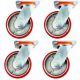 heavy duty metal caster wheel 5 inch 125mm industrial castor swivel-non-lock/brake 4pcs