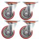 heavy duty industrial metal caster wheel 4inch 100mm castor swivel without brake 4pcs