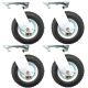 6 inch pneumatic caster wheel inflatable industrial castor swivel non brake/lock 4pcs pack