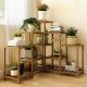 Indoor Outdoor Wooden Garden Plant Stand Multiple Shelf Shelving Small Grid Section for Planter Flower Pot Model K7