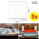 5x Metal Shelf Divider Wire Closet Dividers Separator Panel Storage Organizer with Clamp White