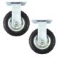 6 inch pneumatic caster wheel inflatable industrial castor fixed non swivel 80kg each 2pcs pack