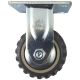 single 4inch plastic caster wheel industrial castor solid ribbed tread tyre with cover fixed non-swivel for flat or rough terrain 240kg ea