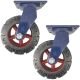 2pcs 10inch super heavy duty caster wheel industrial castor solid ribbed tread tyre swivel without brake/lock for flat or rough terrain 1100kg