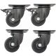 4pcs set 3inch low profile caster wheel industrial castor solid wide wheel 2 swivel&lock+ 2 swivel/no-lock for furniture trolley bench 250kg ea