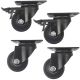 4pcs set 2.5inch low profile caster wheel industrial castor solid wide wheel 2 swivel&lock+ 2 swivel/no-lock for furniture trolley bench 200kg ea