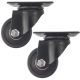 2pcs 2.5inch low profile caster wheel industrial castor solid wide wheel swivel without brake/lock for furniture trolley bench 200kg ea