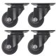 4pcs 2.5inch low profile caster wheel industrial castor solid wide wheel swivel without brake/lock for furniture trolley bench 200kg ea