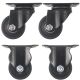 4pcs set 2.5inch low profile caster wheel industrial castor solid wide wheel 2 swivel&no-lock+ 2 fixed for furniture trolley bench 200kg ea