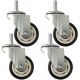 4x 3inch 75mm solid hard plastic bolt caster wheel light duty swivel without brake /lock industrial castor 100kg ea for trolley furniture chair