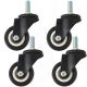 4x 2inch 50mm solid hard plastic bolt caster wheel light duty swivel without brake /lock industrial castor 45kg ea for trolley furniture chair