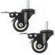 2x 2inch 50mm solid hard plastic bolt caster wheel light duty swivel with brake /lock industrial castor 45kg ea for trolley furniture chair