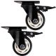 2pcs 3inch small solid hard plastic pu caster wheel light duty swivel with brake /lock industrial castor 100kg height 105mm for trolley furniture equipment