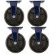 4pcs 10 inch super heavy duty caster wheel industrial castor all metal heat resistant non swivel / fixed for flat ground and high temperature use 2000kg ea capacity 315mm high