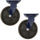 2pcs 10 inch super heavy duty caster wheel industrial castor all metal heat resistant swivel without brake/lock for flat ground and high temperature use 2000kg ea capacity 315mm high