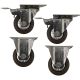 4pcs set 3inch small stainless steel caster hard nylon wheel light duty 2 swivel&lock + 2 fixed industrial castor 120kg ea height 100mm for trolley furniture equipment